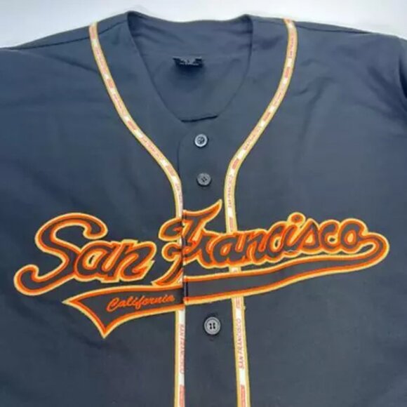 San Francisco Giants Gogo Men Jersey Baseball Black Orange Embroidered XL - Picture 7 of 10